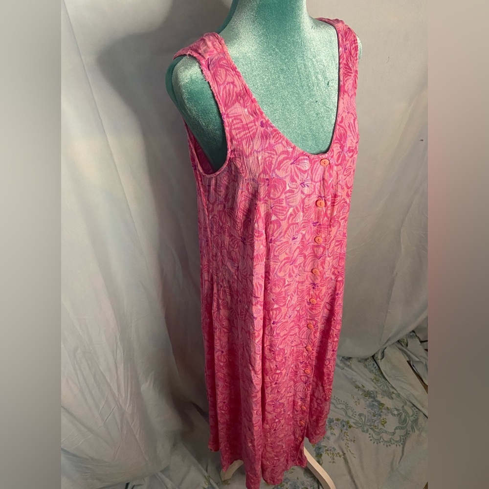 Vintage pink button down dress - Picture 4 of 6